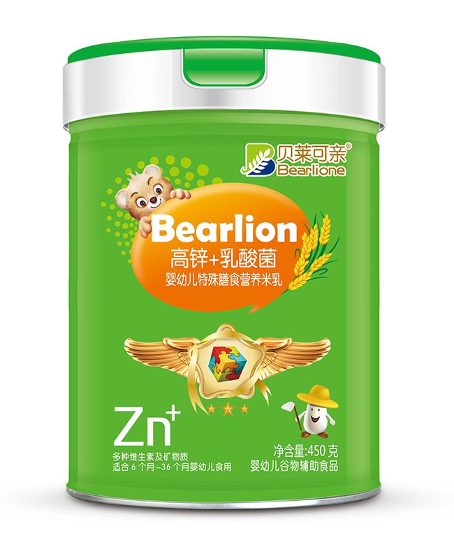 貝萊可(kě)親  高(gāo)鋅+乳酸菌嬰幼兒(ér)特膳米乳  450g