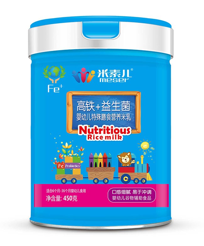 米素兒(ér)  高(gāo)鐵(tiě)+益生(shēng)菌特膳米乳  450g