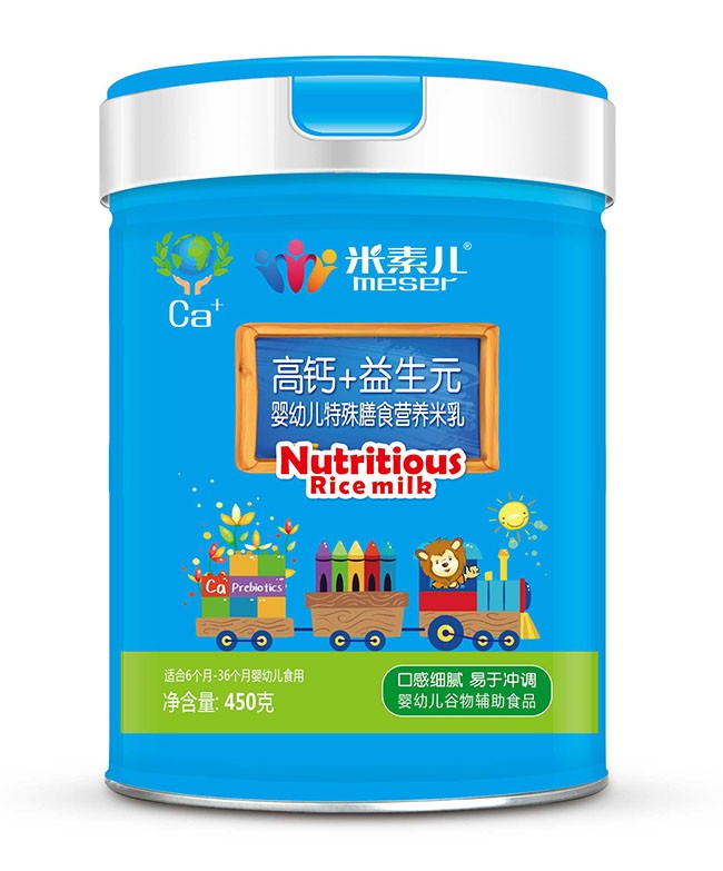 米素兒(ér)  高(gāo)鈣+益生(shēng)元特膳米乳  450g